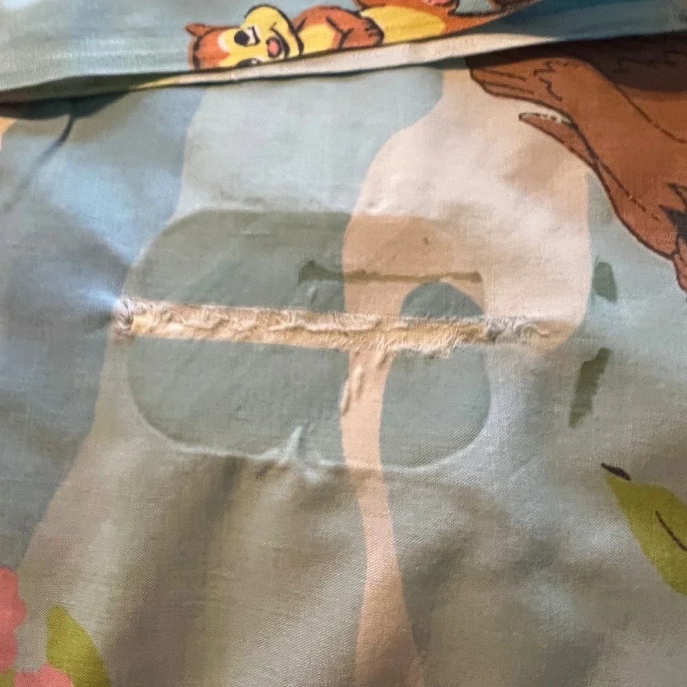 Vintage Disney Bambi Twin Sheet Set Pillowcase Sears Perma Prest Percale